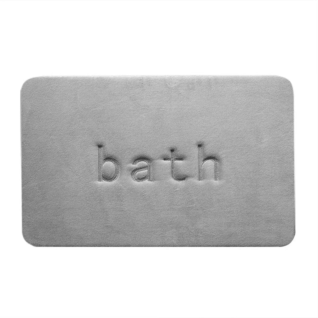 Bathroom Floor Mat Model A Water Absorbent Mat Anti Slip Toilet Carpet Rug Soft - Grey