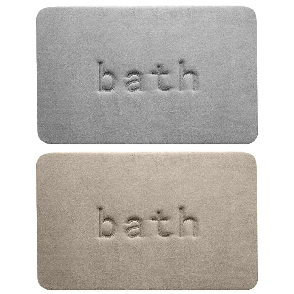 Bathroom Floor Mat Model A Water Absorbent Mat Anti Slip Toilet Carpet Rug Soft - Grey