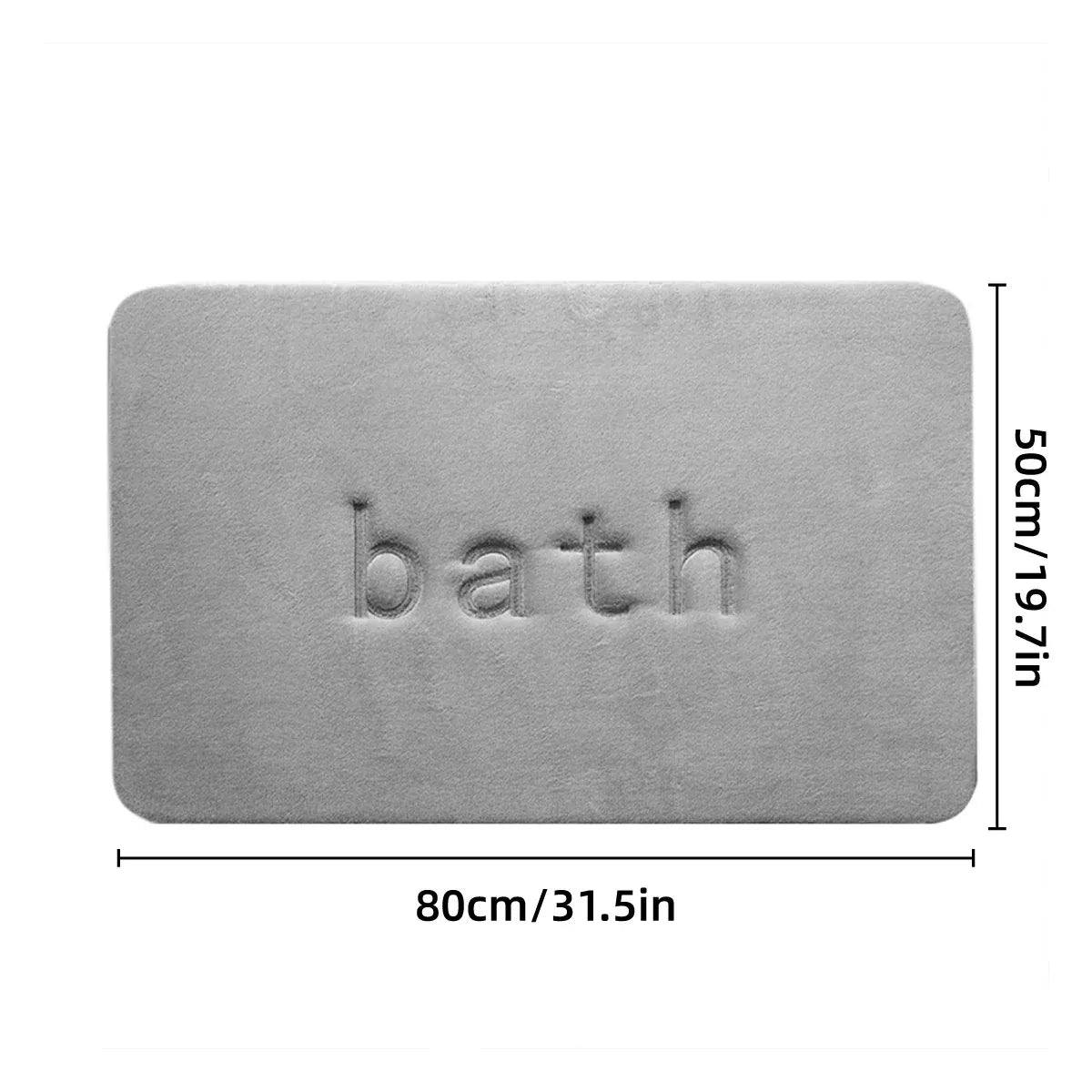 Bathroom Floor Mat Model A Water Absorbent Mat Anti Slip Toilet Carpet Rug Soft - Grey