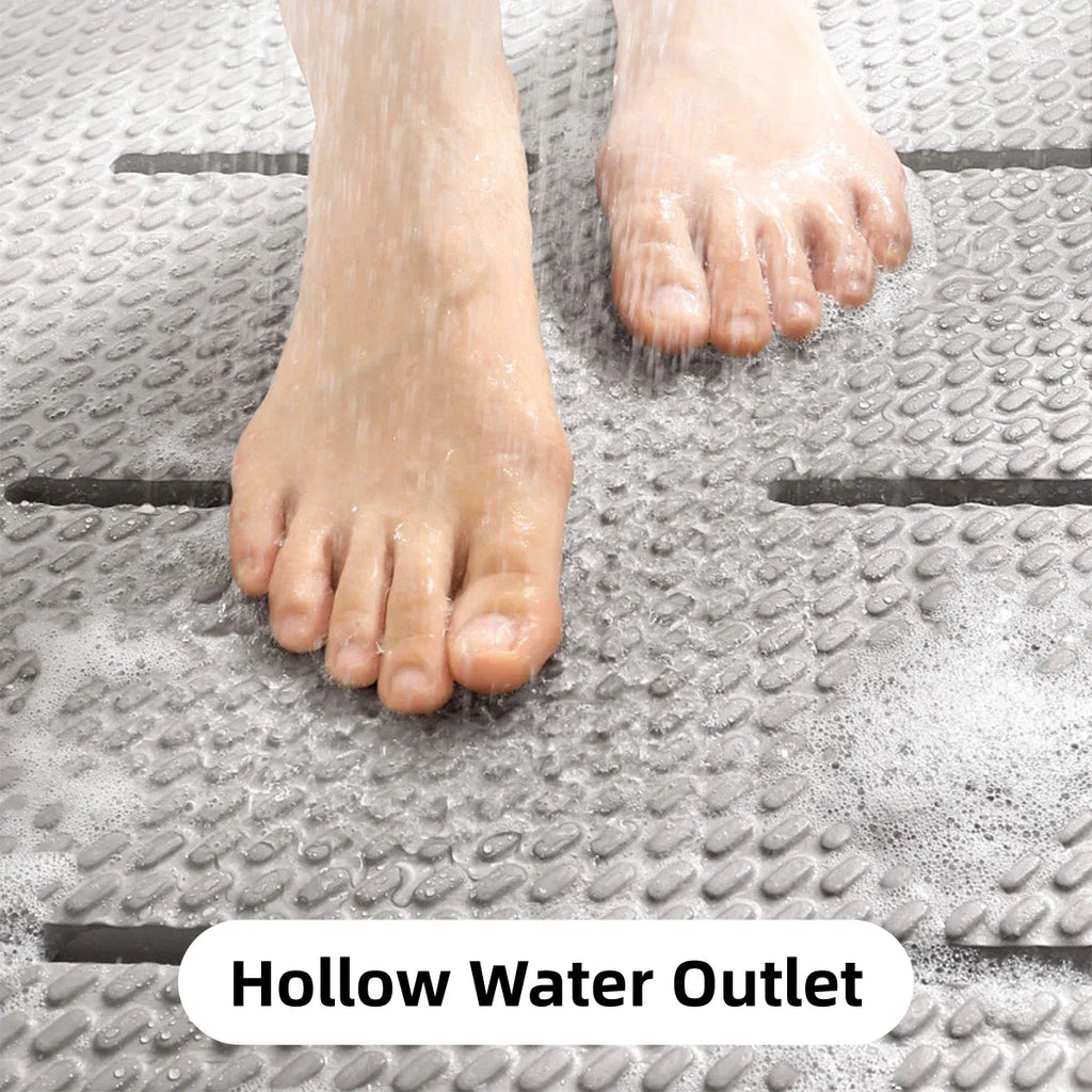 Bathroom Floor Mat Non Slip Shower Rug Soft Quick Dry Household Bath Carpet Mat - White