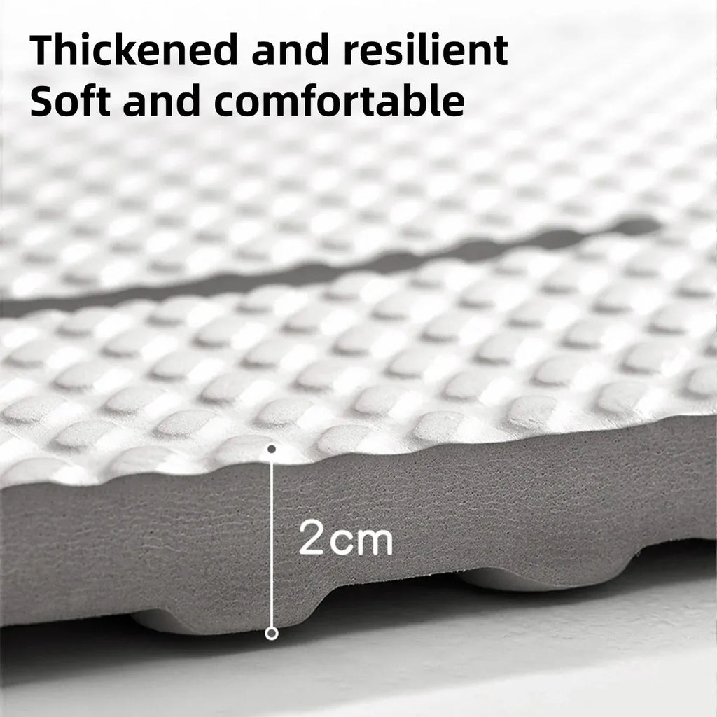 Bathroom Floor Mat Non Slip Shower Rug Soft Quick Dry Household Bath Carpet Mat - White