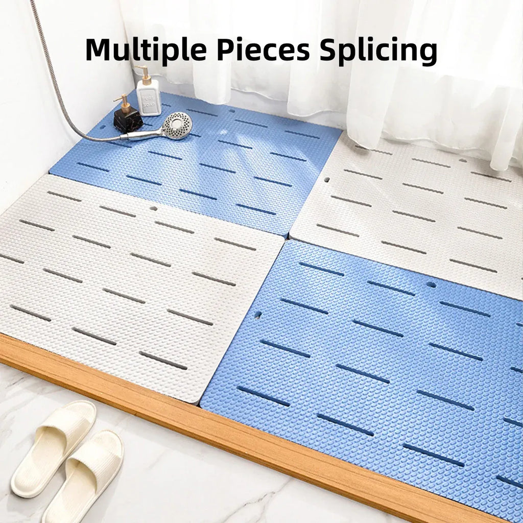 Bathroom Floor Mat Non Slip Shower Rug Soft Quick Dry Household Bath Carpet Mat - White