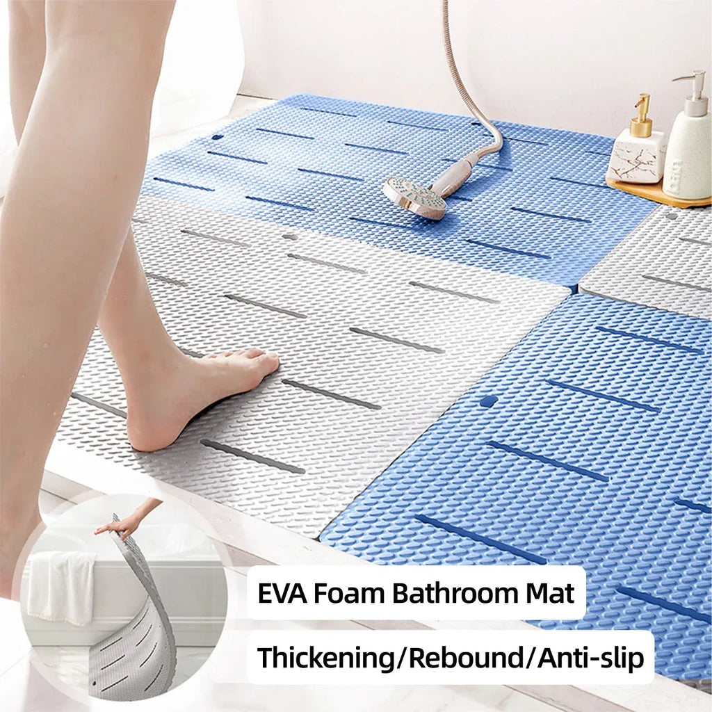 Bathroom Floor Mat Non Slip Shower Rug Soft Quick Dry Household Bath Carpet Mat - White
