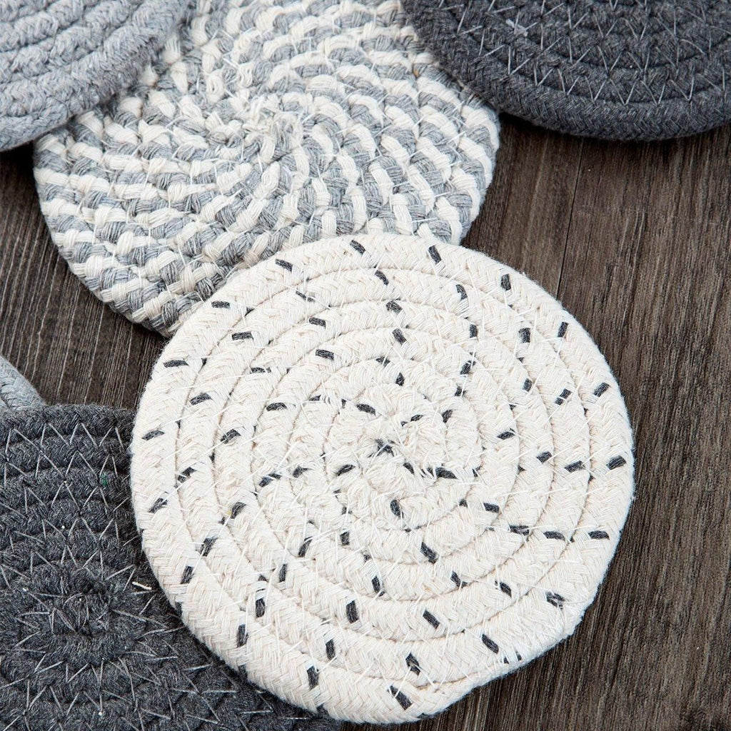 Round Cotton Woven Coaster Mixed 8pc - Royalratri