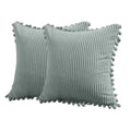 Corduroy Pillow Cover Luxury Decorative Cushion Case for Sofa Living Room Grey 2 Pack - Royalratri