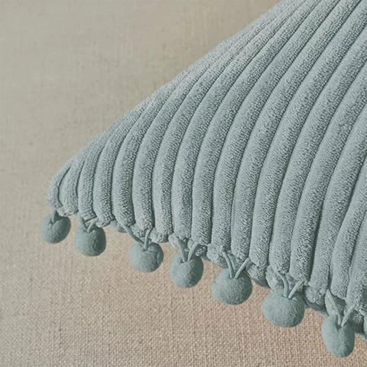 Corduroy Pillow Cover Luxury Decorative Cushion Case for Sofa Living Room Grey 2 Pack - Royalratri