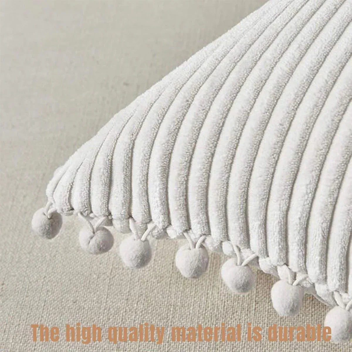 Corduroy Pillow Cover Luxury Decorative Cushion Case for Sofa Living Room White 2 Pack - Royalratri