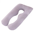 U-shaped All-Cotton Maternity Pillow Multifunctional Lumbar Side Sleep Cushion - Grey