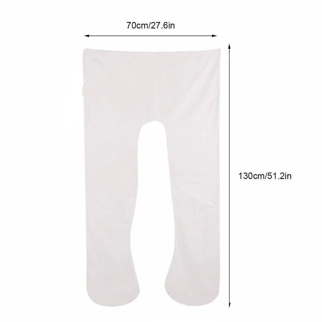 U-shaped All-Cotton Maternity Pillow Multifunctional Lumbar Side Sleep Cushion - White
