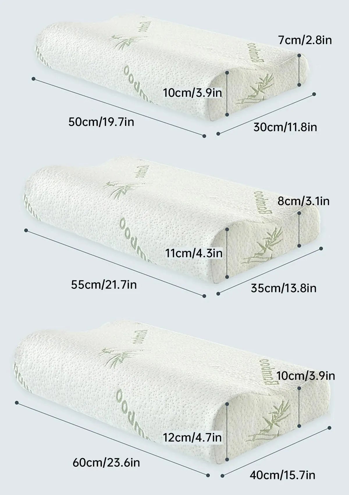 1/2PCS Memory Foam Neck Pillow Wavy Contour Slow Rebound Pillow - 50x30x10cm-1pc