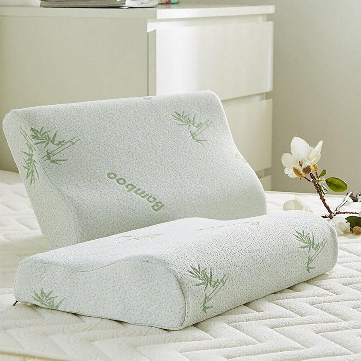 1/2PCS Memory Foam Neck Pillow Wavy Contour Slow Rebound Pillow - 50x30x10cm-1pc