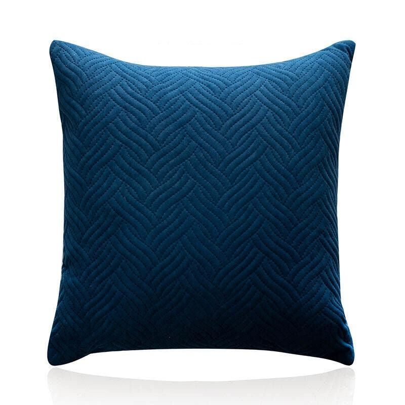 Luxurious Modern Velvet Cushion Cover Soft Square Decorative Pillowcase Dark Blue 1pc - Royalratri