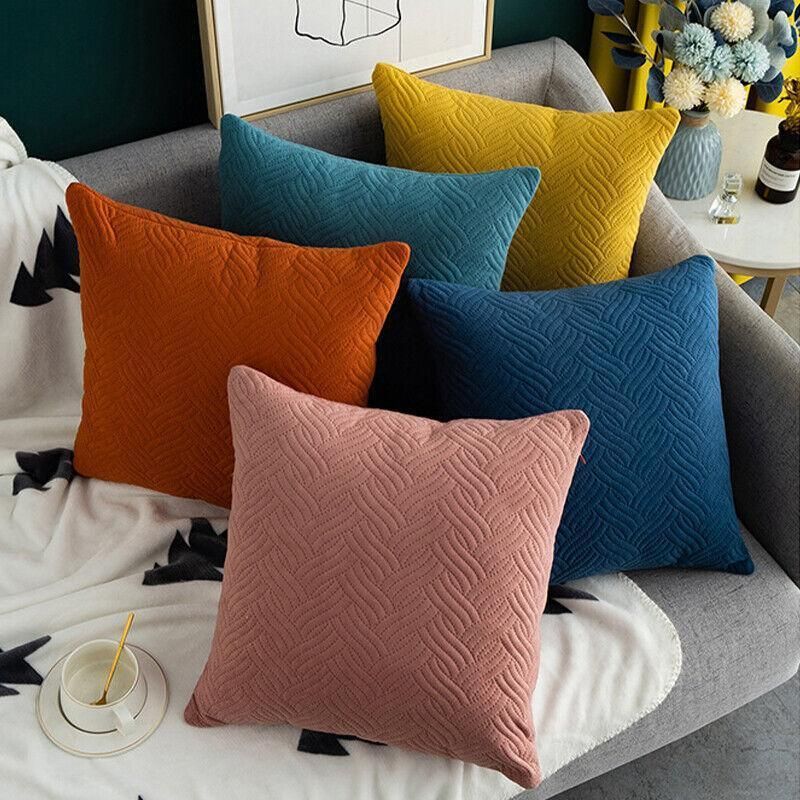 Luxurious Modern Velvet Cushion Cover Soft Square Decorative Pillowcase Dark Blue 1pc - Royalratri