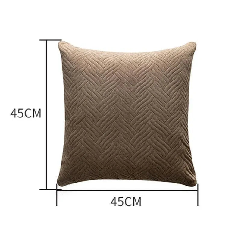 Luxurious Modern Velvet Cushion Cover Soft Square Decorative Pillowcase Brown 1pc - Royalratri