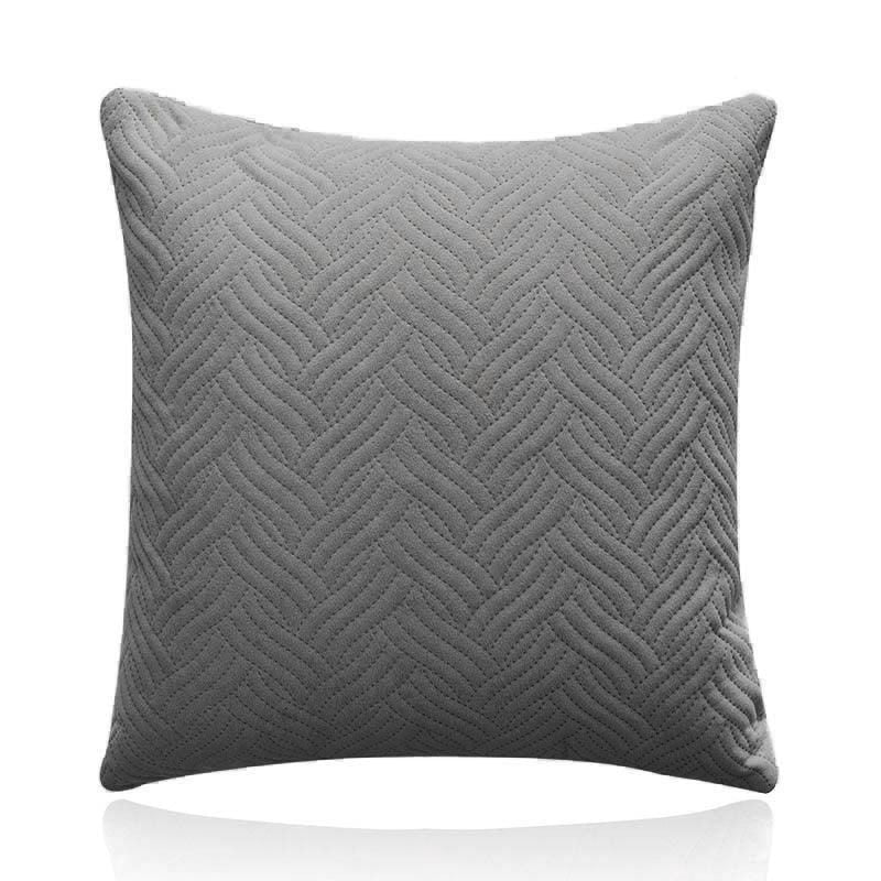 Luxurious Modern Velvet Cushion Cover Soft Square Decorative Pillowcase Light Grey 1pc - Royalratri