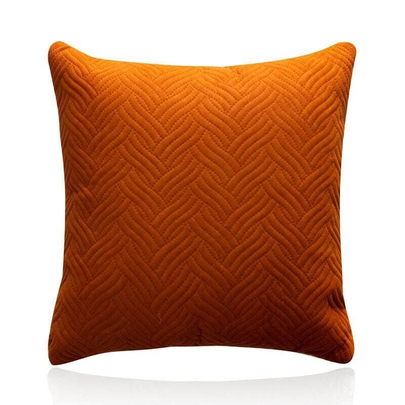 Luxurious Modern Velvet Cushion Cover Soft Square Decorative Pillowcase Orange 1pc - Royalratri