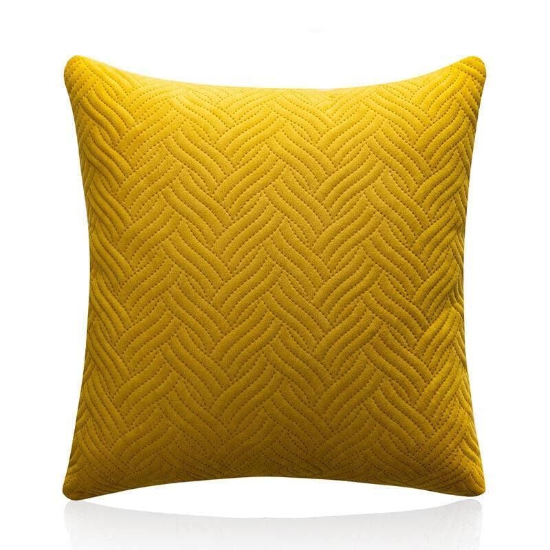 Luxurious Modern Velvet Cushion Cover Soft Square Decorative Pillowcase Yellow 1pc - Royalratri