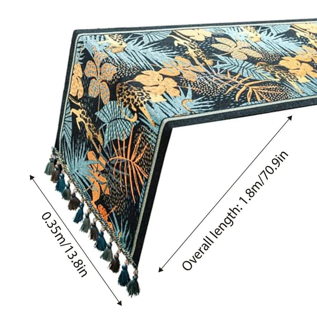 Floral Tablecloth for Coffee Table Banana Leaf Pattern Dining Table Cover Decor