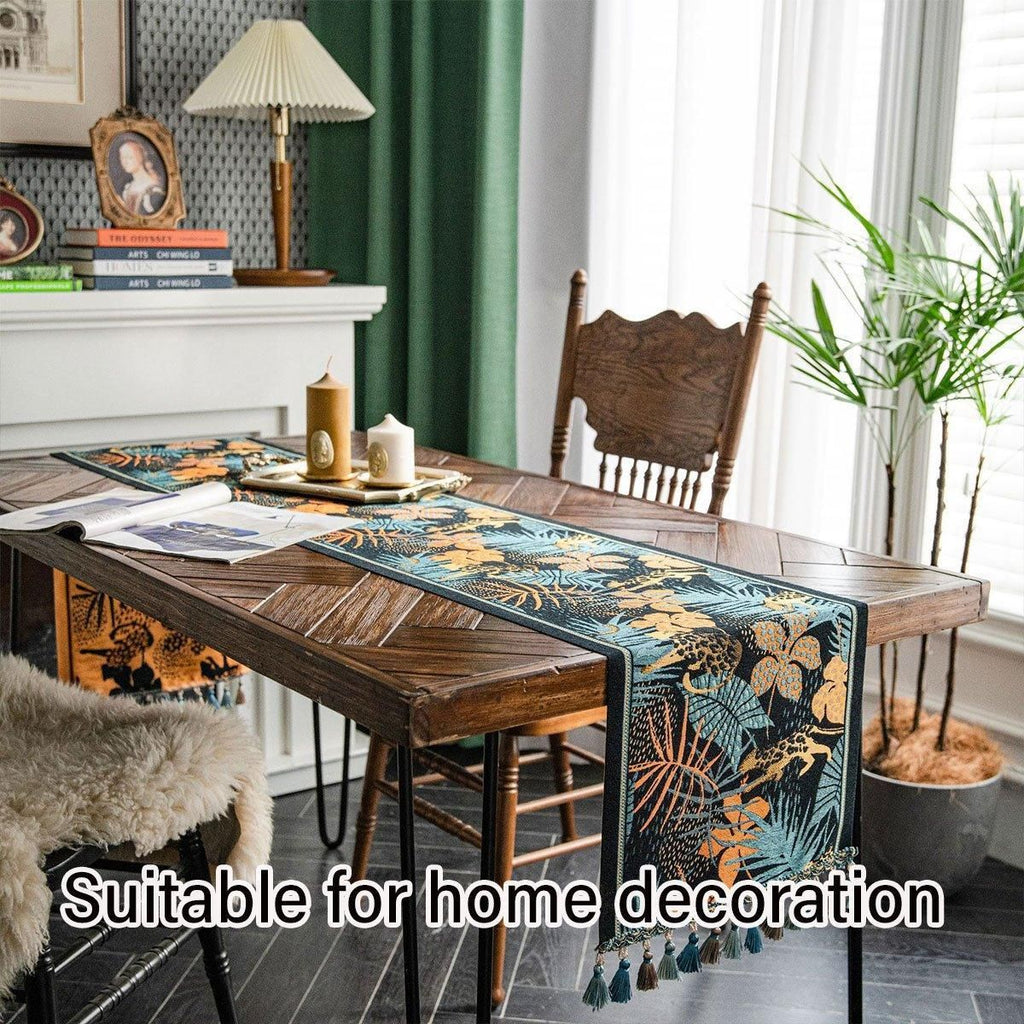 Floral Tablecloth for Coffee Table Banana Leaf Pattern Dining Table Cover Decor