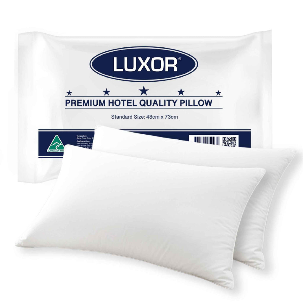 Luxor Australian Made Hotel Quality Pillow Standard Size Twin Pack - Royalratri