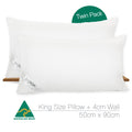 Luxor Australian Made Hotel King Size Pillow with 4cm Wall Twin Pack - Royalratri