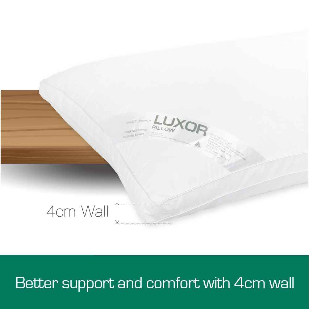 Luxor Australian Made Hotel King Size Pillow with 4cm Wall Twin Pack - Royalratri