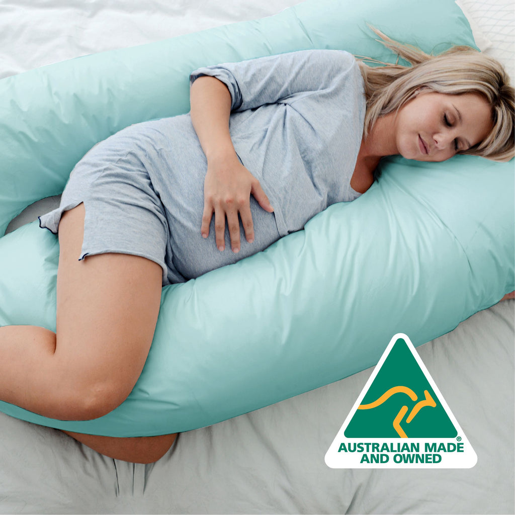 Maternity Pregnancy Nursing Sleeping Body Pillow Pillowcase Included Aquamarine