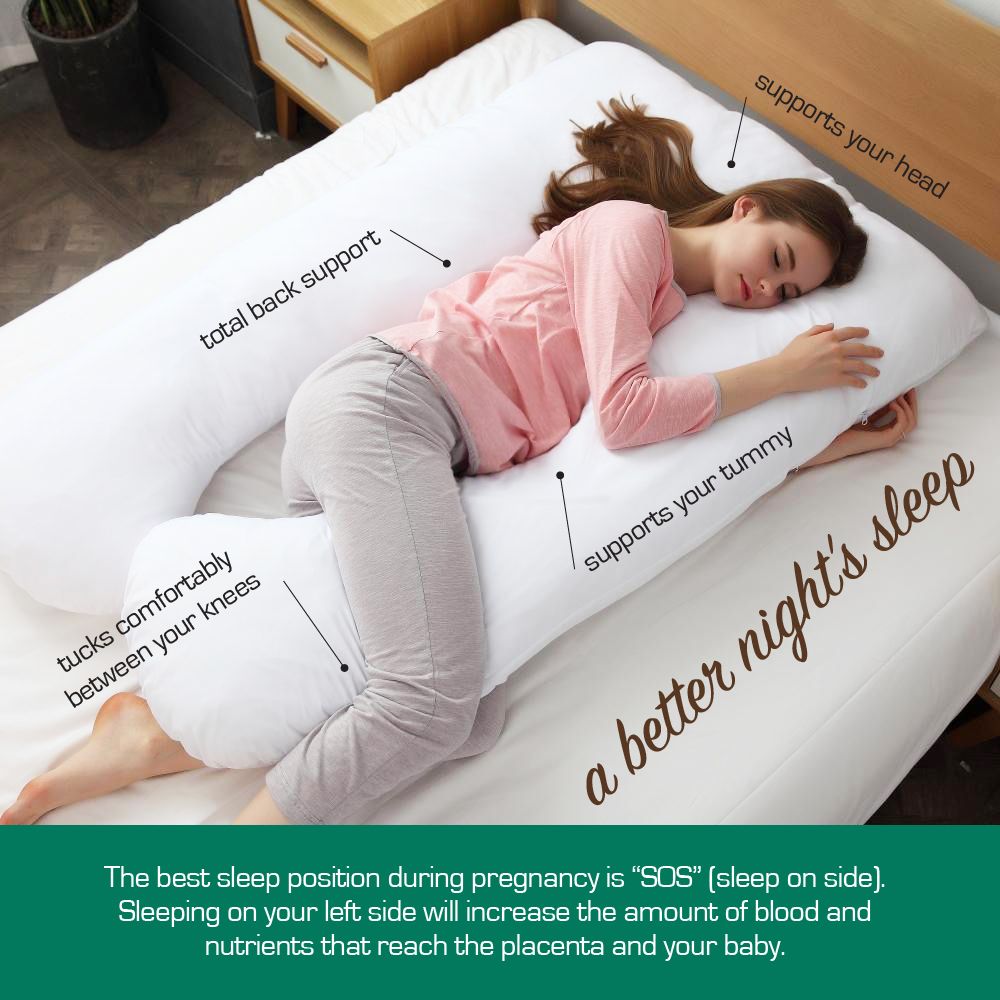 Maternity Pregnancy Nursing Sleeping Body Pillow Pillowcase Included Black