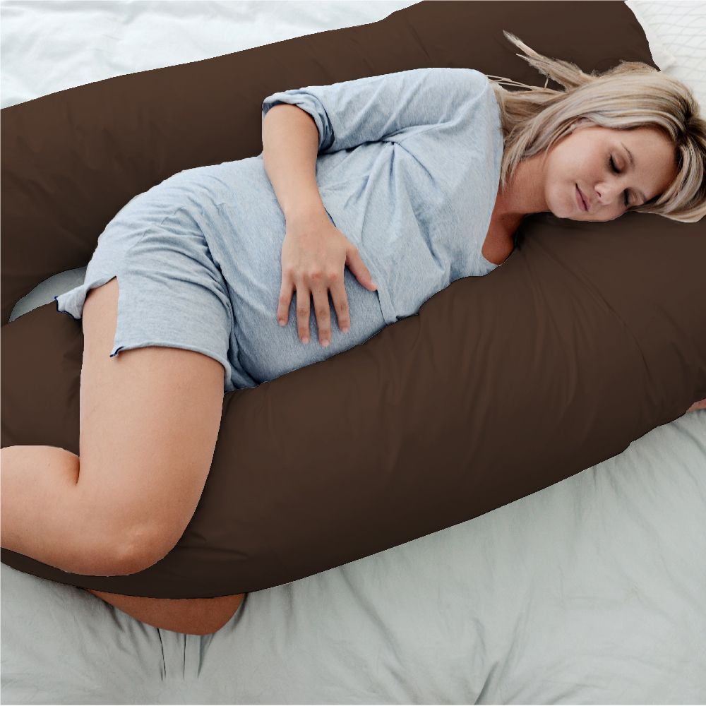 Maternity Pregnancy Nursing Sleeping Body Pillow Pillowcase Included Chocolate