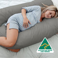 Maternity Pregnancy Nursing Sleeping Body Pillow Pillowcase Included Grey