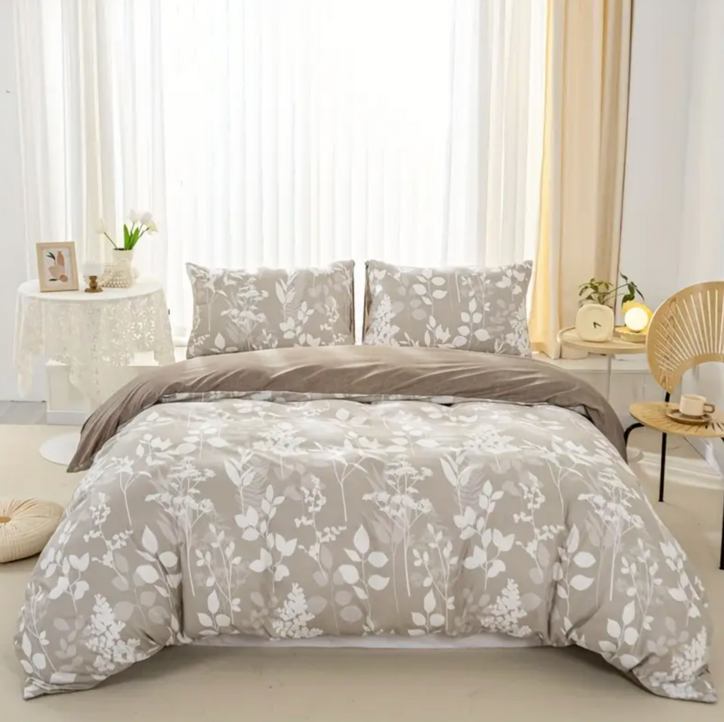 Canvas Fleur Quilt Cover Set King