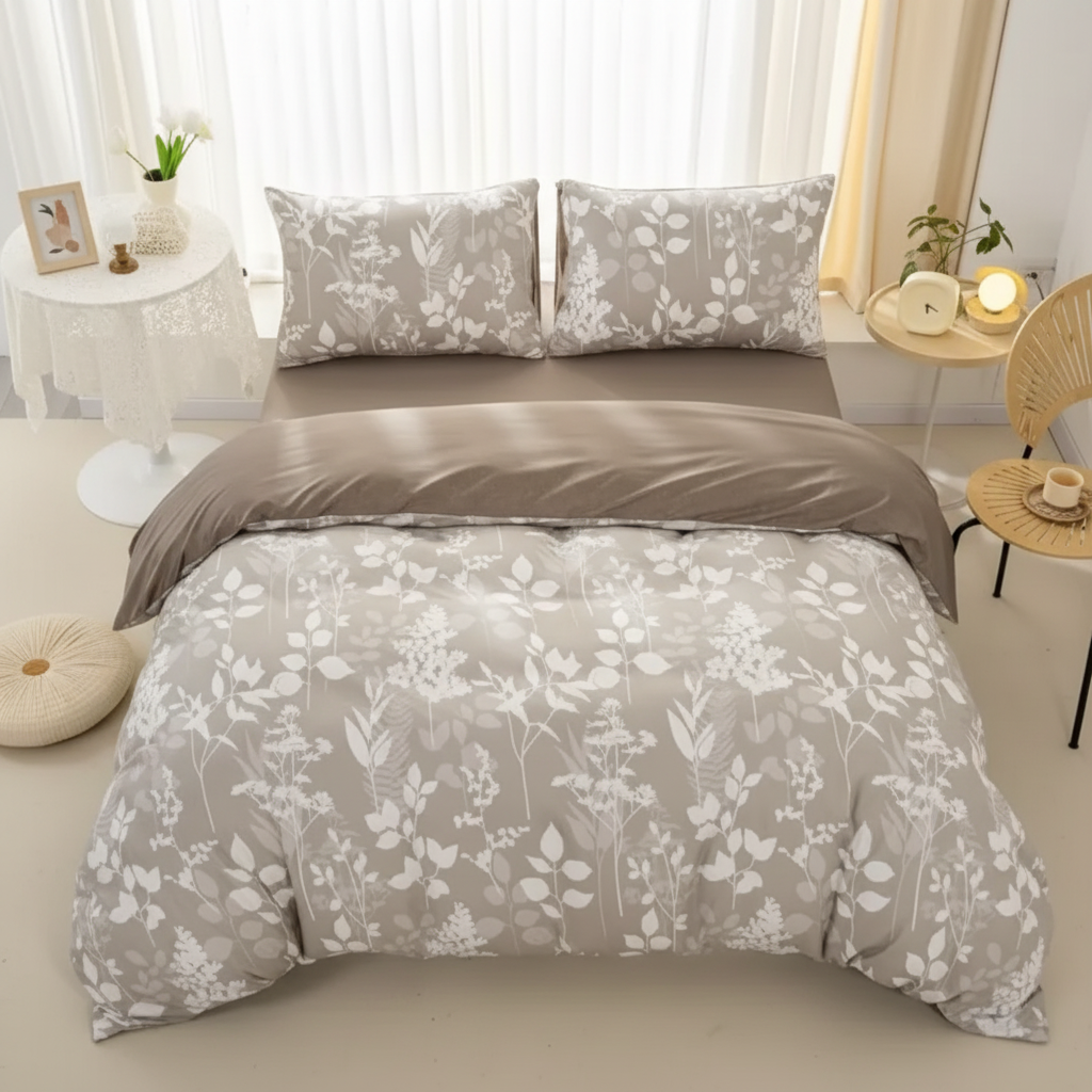 Canvas Fleur Quilt Cover Set Single
