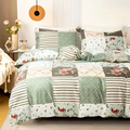 Emerald Plaid Quilt Cover Set King