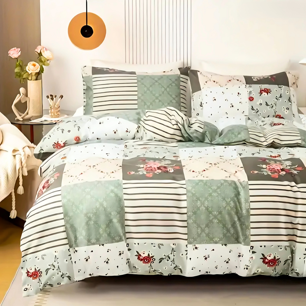 Emerald Plaid Quilt Cover Set King Single