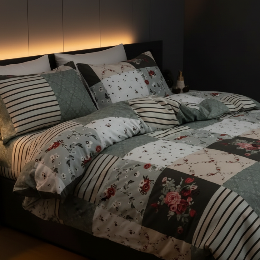 Emerald Plaid Quilt Cover Set Single