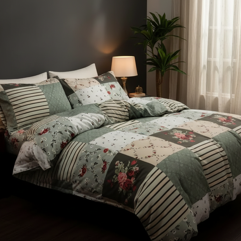 Emerald Plaid Quilt Cover Set Single