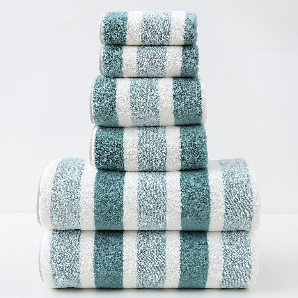 LUXURY COTTON  WIDE STRIPE TOWEL SET