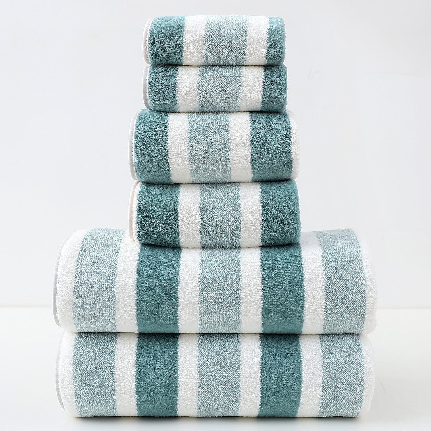 LUXURY COTTON  WIDE STRIPE TOWEL SET