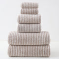 LUXURY COTTON STRIPED TOWEL SET