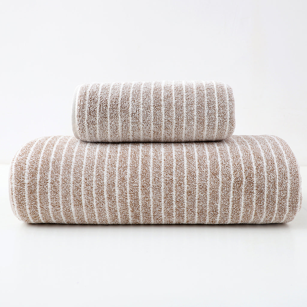 LUXURY COTTON STRIPED TOWEL SET