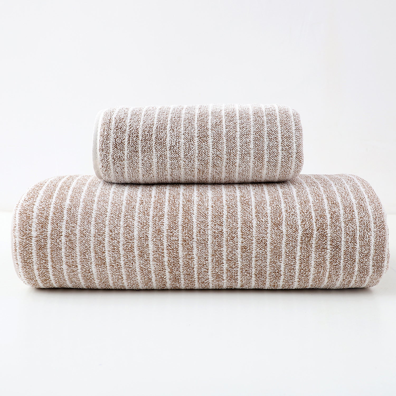 LUXURY COTTON STRIPED TOWEL SET
