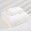 LUXURY WAFFLE TEXTURE TOWEL SET WHITE