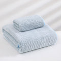 LUXURY WAFFLE TEXTURE TOWEL SET HEATHER