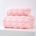 THICKENED CORAL FLEECE TOWEL SET PINK