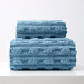 THICKENED CORAL FLEECE TOWEL SET DARK BLUE