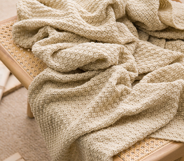 SOFT TASSEL THROW BLANKET DARK BEIGE