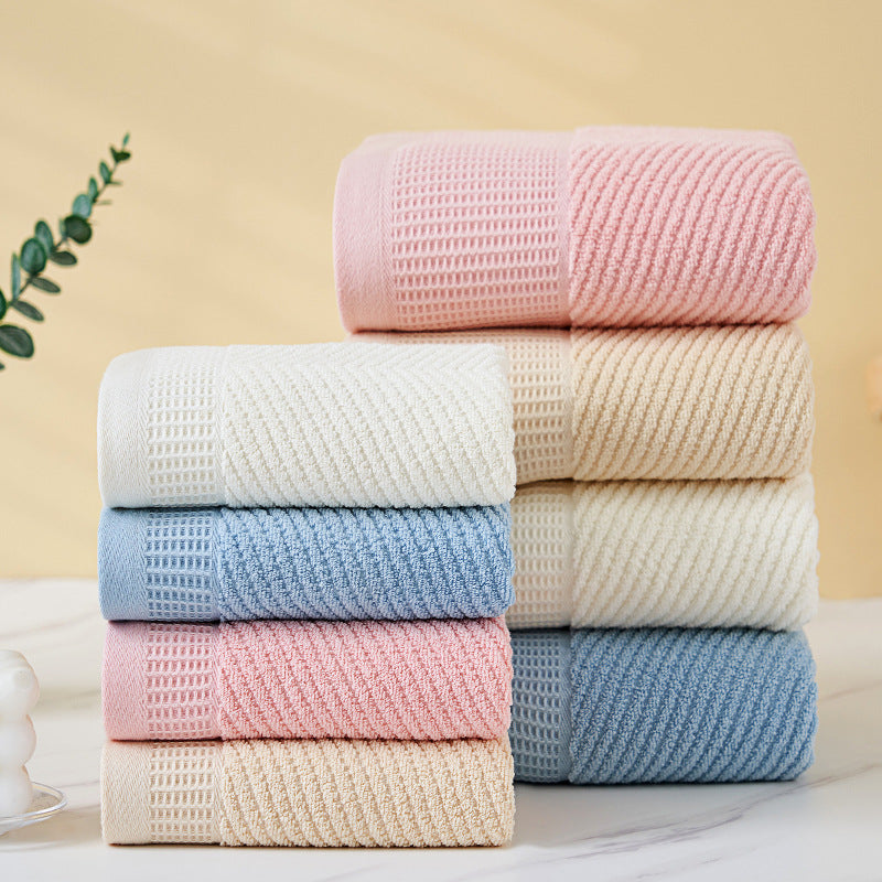 DIAGONAL STRIPE TOWEL SET PINK
