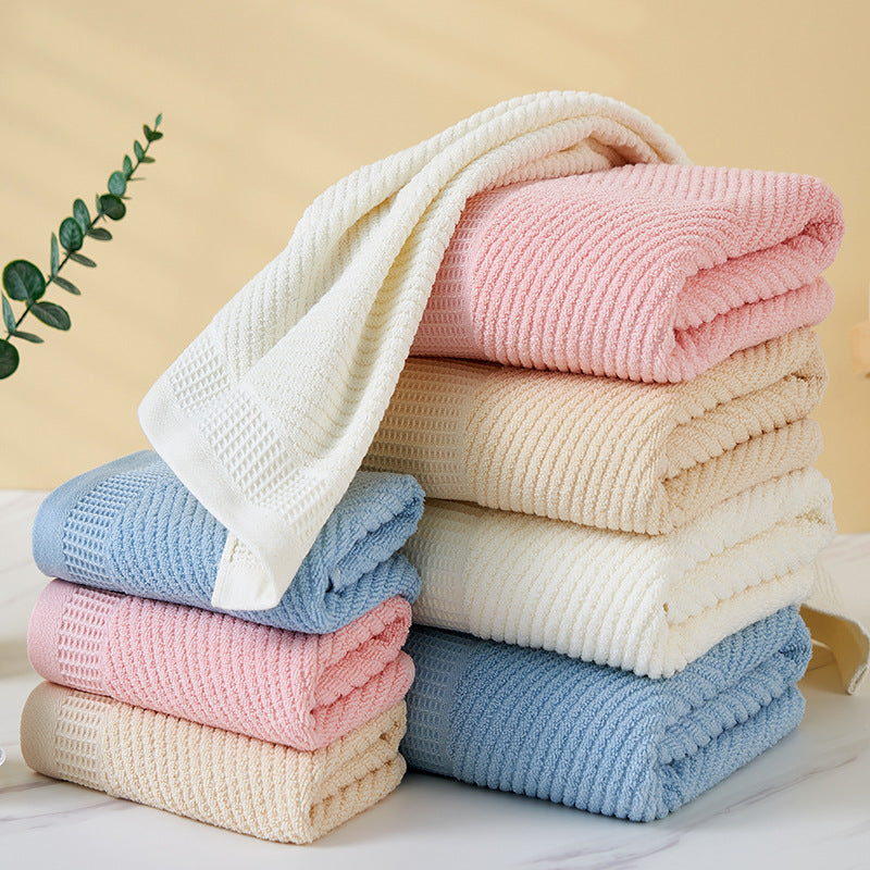 DIAGONAL STRIPE TOWEL SET CAMEL