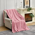 JACQUARD FLANNEL THROW BLANKET PINK