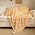 DIAMOND PATTERN THROW BLANKET YELLOW